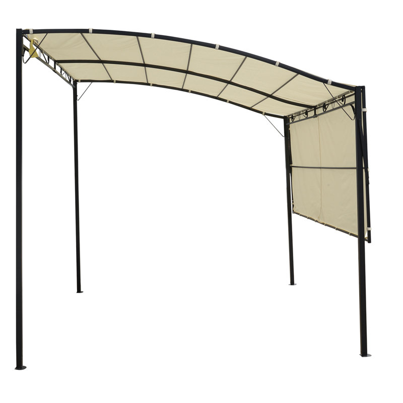 Outsunny Extendable Outdoor Shelter 12.02 Ft. W x 9.9 Ft. D Metal Patio